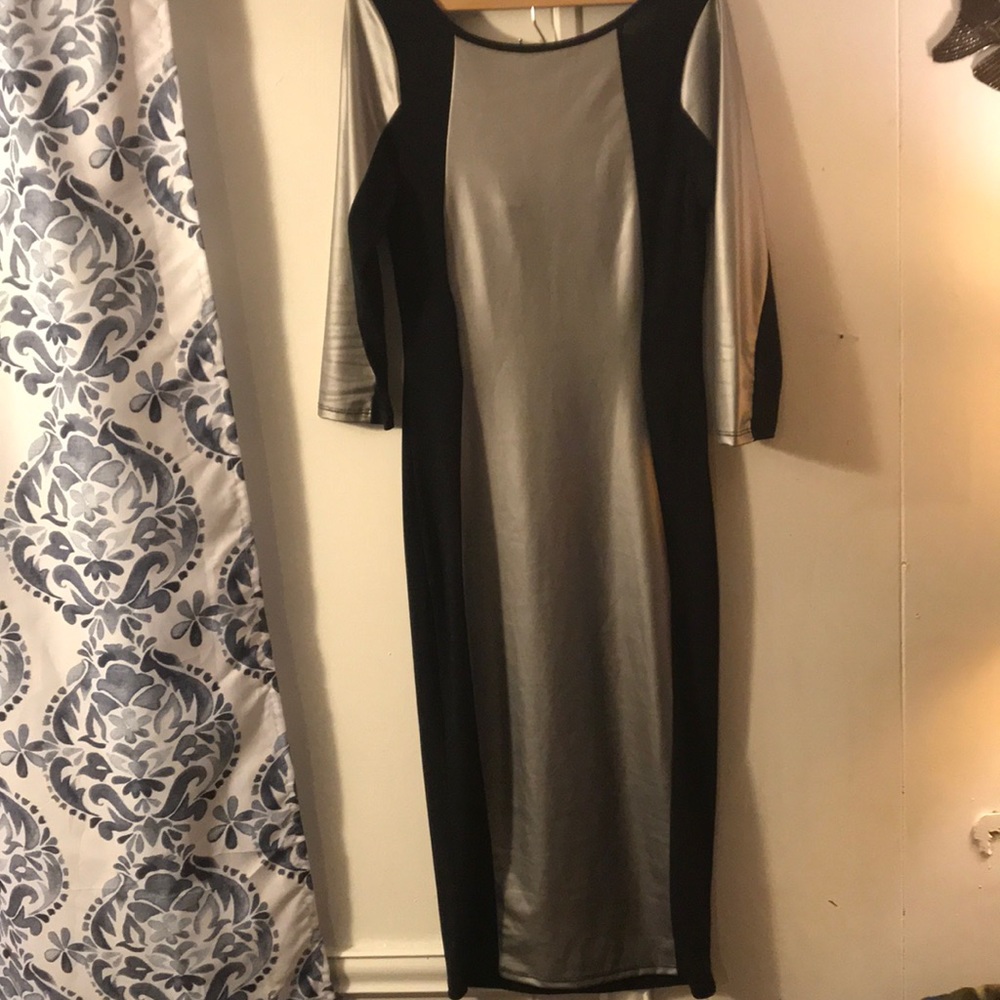 Bodycon Black & Silver Party Dress